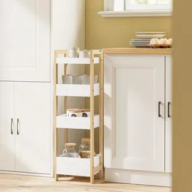SoBuy Badezimmerregal Aufbewahrungsmöbel Weiß Skandinavisch FRG226-H-WN