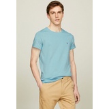 Tommy Hilfiger T-Shirt Slim Fit mit Logo-Stitching, hellblau L
