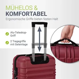 Juskys Rom Koffer-Set 3-tlg. rot