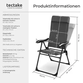 Tectake Campingstuhl Müritz Anthrazit