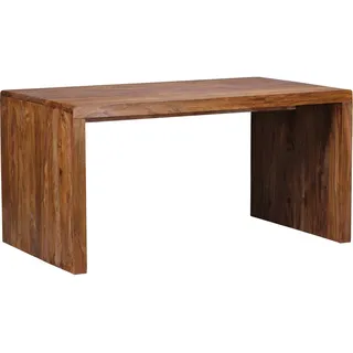 FineBuy Schreibtisch Sheesham Massivholz Braun
