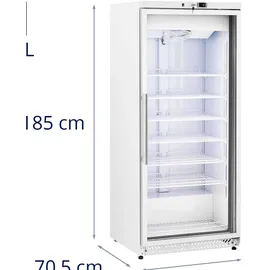 Royal Catering Gefrierschrank - 580 L - - Glastür - Silbern - Kältemittel R290