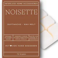 Interluxe Duftwachs - Noisette - Duftmelt aus Naturwachs mit tollem Haselnussduft angenehm duftend Waxmelt 100% pflanzlich Duftwachswürfel Wachs mit Duftöl