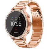 Strap-it Fossil Gen 4 Venture Armband Stahl für Fossil Gen 4 Venture HR - Roségold - Butterfly-Verschluss