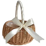 BSTCAR Flechtkorb, Einkaufskorb Geflochten Korb Geflochten Geschenk Körbchen Weidenkorb Picknicks, Wandern, Camping, Familientreffen