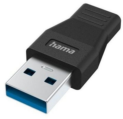 Hama USB-A-Stecker - USB-C-Buchse 3.2 5 Gbit/s USB A-Adapter auf USB-C USB-Adapter USB Typ A zu USB-C schwarz