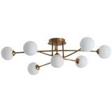 Kosilum Deckenleuchte, Gold, Glas, G9, 85x22x85 cm, Lampen & Leuchten, Innenbeleuchtung, Deckenleuchten