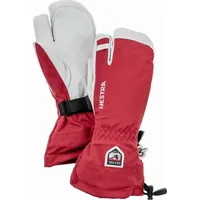 Hestra Army Leather Heli Ski 3-Finger Handschuhe Herren Fäustlinge (Rot 10 D) Skihandschuhe