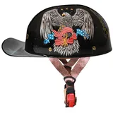 Halbschalenhelm Mit ECE-Zulassung Vintage Motorradhelm Baseball Cap Cruiser Chopper Scooter Helm Herren Retro Motorrad Halbhelm Damen Mofa Helm