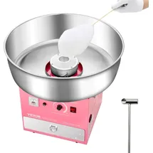 Vevor elektrische Zuckerwattemaschine kommerzielle Zuckerwattegeräte (1000 W) mit 52 cm Edelstahlschüssel & Zuckerlöffel & Schublade, perfekt für Kindergeburtstage Familienfeiern Partys Rosa