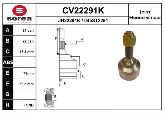 EAI Gelenksatz, Antriebswelle cv22291k