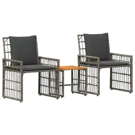 vidaXL Gartenmöbel Set 3-tlg. Grau/Dunkelgrau