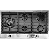 Gurari TY905VPGC Gaskochfeld 90 cm Autark Edelstahl Schwarz 4,0 kw WOK 5 Flammig