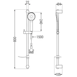 Mexen DF40 Schiebe-Dusch-Set, Graphit - 785404582-66
