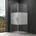 Eck-Duschkabine 80x80x195cm mit Hebe und Senkmechanismus ESG-Sicherheitsglas Streifen inkl Easy-Clean-Beschichtung Ravenna36-plus