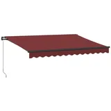 vidaXL Markise Manuell mit LED Weinrot 350x250 cm - Rot
