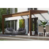 SKANHOLZ Skan Holz Terrassenüberdachung Novara 450 cm x 309 cm Nussbaum
