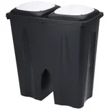 Spetebo Duo Mülleimer 50 l Schwarz
