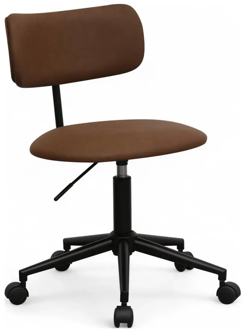 Bürostuhl Xory aus Kunstleder - Drehbar, Höhenverstellbar, Neigbar, Dunkelbraun