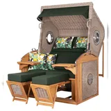 dekoVries GmbH Strandkorb deVries PURE® Sailor XL - PE white kubu - Dessin 244 - inkl. Schutzhülle