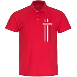 multifanshop Poloshirt - Deutschland - Streifen - Druck weiß - Polo