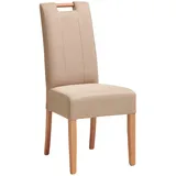 Livetastic Stuhl, Taupe, Holz, Textil, Buche, massiv, eckig, 46x101x62 cm, mit Griff, Esszimmer, Stühle, Esszimmerstühle, Vierfußstühle