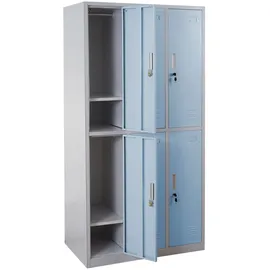 Mendler Schließfach Boston T829, Schließfachschrank Wertfachschrank Spind, Metall 12 Fächer ~ blau
