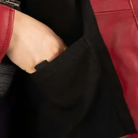 Oxford Radley Lederjacke Rot/Schwarz 42