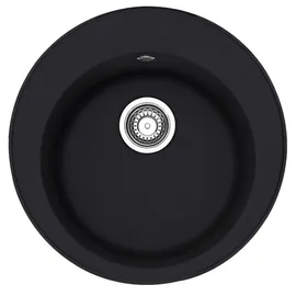 Franke Pamira ROG 610-41 links Einbauspüle fragranit schwarz matt Handbetätigung 510 x 510 mm