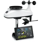 Brandson - WLAN Wetterstation mit 7in1 Funk Außensensor – WiFi App Steuerung – Temperatur Luftfeuchtigkeit Luftdruck – Windmesser Regenmesser