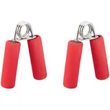 Relaxdays Fingertrainer im 2er Set, Schaumstoff Griffpolster, Griffkraft Trainer, Fingertraining, Eisen Feder, rot,