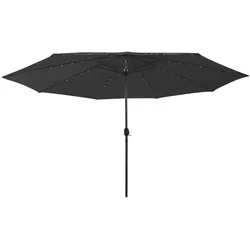 vidaXL Sonnenschirm mit LED-Beleuchtung 400 cm Schwarz