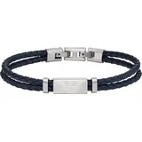Emporio Armani Modisches Lederarmband blau EGS2995040 Größe 99