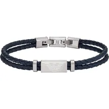 Emporio Armani Modisches Lederarmband blau EGS2995040 Größe 99