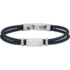Emporio Armani Modisches Lederarmband blau EGS2995040 Größe 99