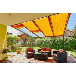 Gutta Seilspannmarkisen 94,5 x 290 cm Golden Crops | orange gestreift