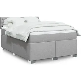 vidaXL Boxspringbett mit Matratze Hellgrau 140x200 cm Stoff
