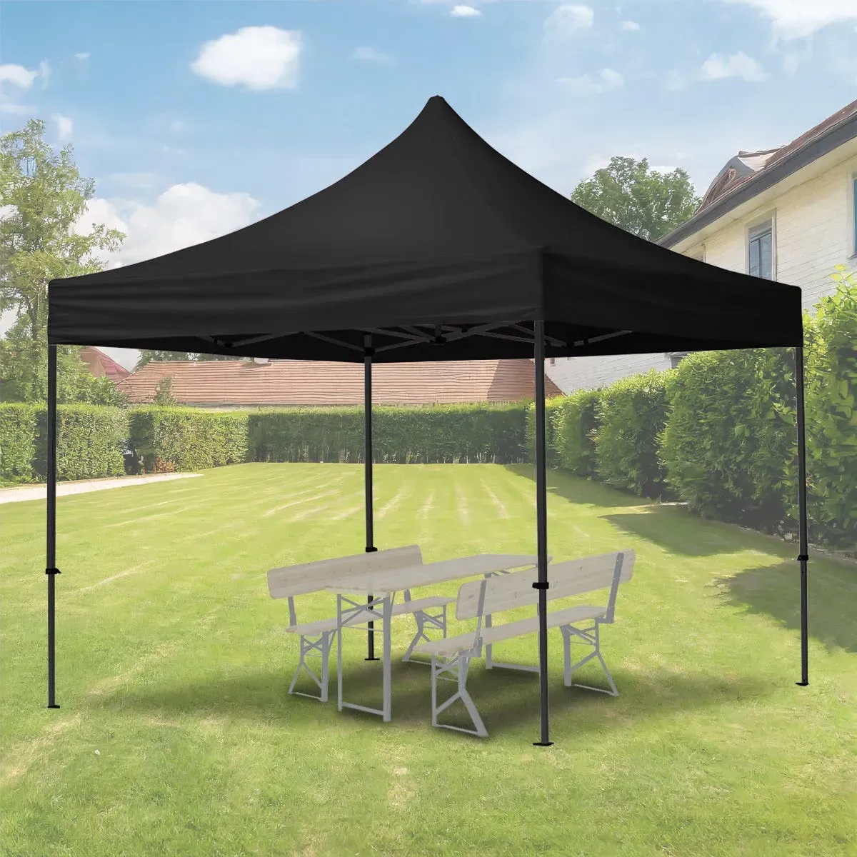 Gartenpavillion 3x3m faltbar Tourtecs GP33 Faltpavillon Faltzelt schwarz DPLK3