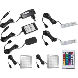 Belini Wohnwand Vollausstattung Wohnzimmer-Set Moderne Schrankwand mit LED-Beleuchtung Anbauwand TV-Schrank Weiß