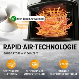 GOURMETmaxx Heißluftfritteuse XL 6,2 l schwarz