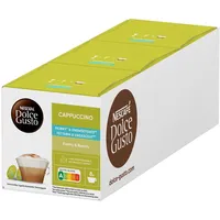 NESCAFÉ DOLCE GUSTO Cappuccino ungesüßt Kaffeekapseln 3er Pack 3 x 16 Kapseln