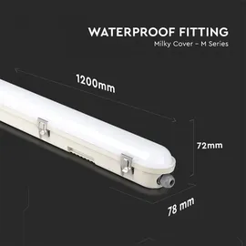 V-Tac Wannenleuchte 2 LED 120 cm Kunststoff weiß