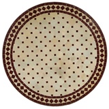 Casa Moro Gartentisch Mediterraner Mosaik Gartentisch Ø 90cm rund Bordeaux Terrakotta (mit Gestell H 73cm, Kunsthandwerk aus Marokko, Dekorativer Mosaiktisch Esstisch Balkontisch Bistrotisch MT2107), Handmade braun