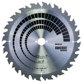 Bosch Professional Construct Wood Kreissägeblatt 315x3.2x30mm 20Z, 1er-Pack (2608640701)