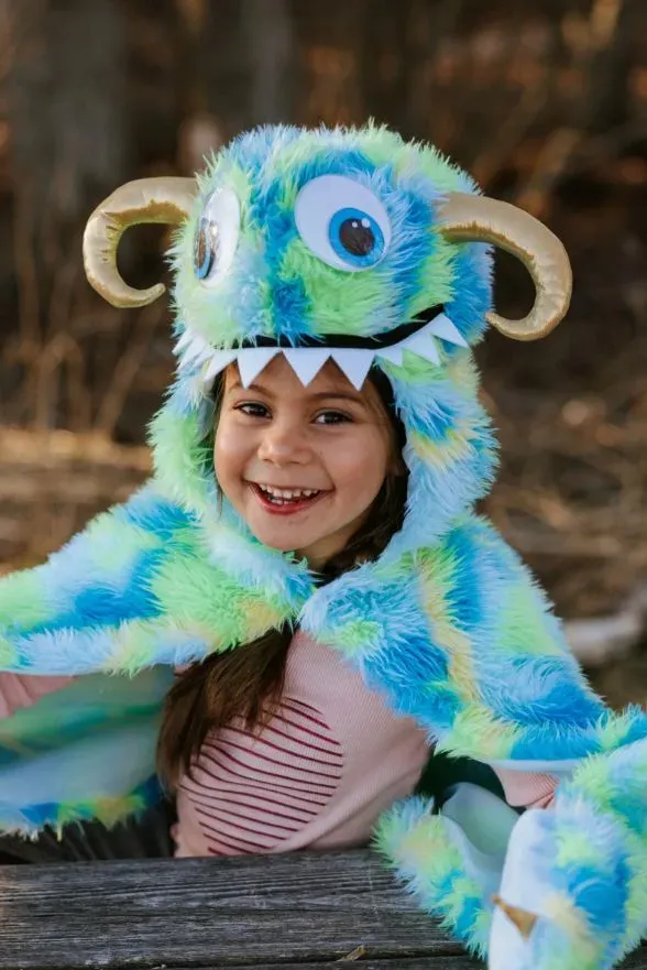 Monsterkostüm für Kinder 4-6 Jahre grün Polyester - Great Pretenders Swampy - Klettverschluss, weiches Material, Kapuze