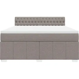 vidaXL Boxspringbett mit Matratze Taupe 180x200 cm Stoff