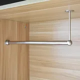 WWERTYY Kleiderstange in L-Form, Kleiderständer, 19 mm Durchmesser, Robustes Kleiderregal zum Aufhängen von Kleidung, Kleiderstangenflansch-Set, schneidbar (15 cm (5 7/8 Zoll), 100 cm (39