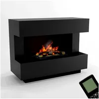 GLOW FIRE Elektrokamin Kant Wasserdampf Kamin, Elektrischer Kamin, Wasserdampfkamin mit 3D Feuer und Knisterfunktion schwarz