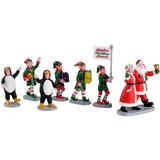 Lemax Santa's Elf Parade Set Of 7 handbemalt
