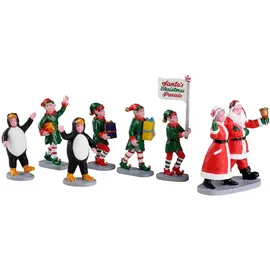Lemax Santa's Elf Parade Set Of 7 handbemalt